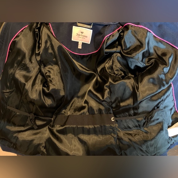 Juicy Couture Studded Dark Blue Down Jacket/Coat Y2K Edgy Elegant Luxury - Picture 10 of 14